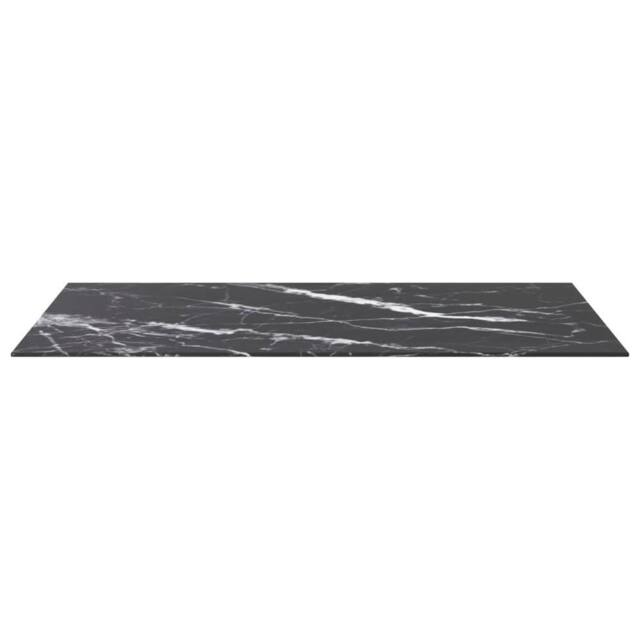 Berkfield Home Table Top Black 100x62 cm 8mm Tempered Glass with Marble Design - image 1