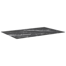 Berkfield Home Table Top Black 100x62 cm 8mm Tempered Glass with Marble Design - thumbnail 3