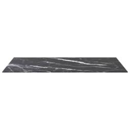 Berkfield Home Table Top Black 100x62 cm 8mm Tempered Glass with Marble Design