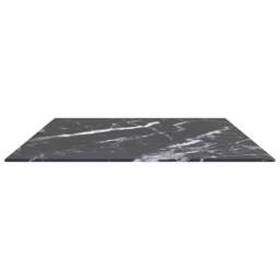 Berkfield Home Table Top Black 100x62 cm 8mm Tempered Glass with Marble Design - thumbnail 4