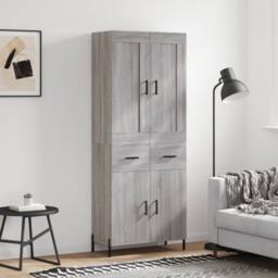 Berkfield Home Highboard Grey Sonoma 69.5x34x180 cm Engineered Wood - thumbnail 2