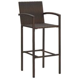 Berkfield Home 5 Piece Garden Bar Set Brown Solid Wood Acacia & Poly Rattan - thumbnail 4