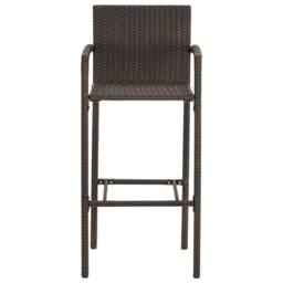 Berkfield Home 5 Piece Garden Bar Set Brown Solid Wood Acacia & Poly Rattan - thumbnail 6