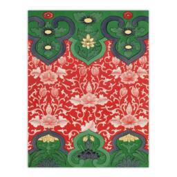 "Artery8 Owen Jones Arabesque Floral Red Green Pattern Wall Art Print - Size: W12"" x H16""" - thumbnail 1