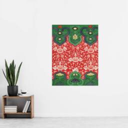 "Artery8 Owen Jones Arabesque Floral Red Green Pattern Wall Art Print - Size: W12"" x H16""" - thumbnail 4