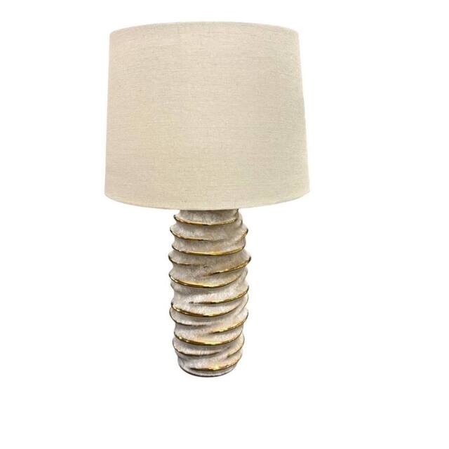 Minster 55cm Table Lamp - Spiral/Twisted Textured Base - L33 x W33 x H55 cm in Cream - image 1