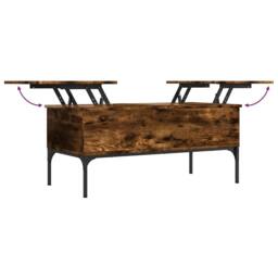 Berkfield Home Comfortable Coffee Table Smoked Oak 100x50x45 cm Engineered Wood in Brown - Size: 100 x 50 x 45 cm - thumbnail 8
