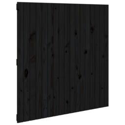 Berkfield Home Wall Headboard Black 108x3x110 cm Solid Wood Pine - Size: 108 x 3 x 110 cm - thumbnail 1