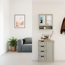 Home Discount Bath Vida Priano 4 Drawer 1 Door Freestanding Unit Storage Bathroom Furniture 810 x 600 x 300 mm in Grey - thumbnail 4