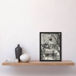 "Artery8 Great Passion The Last Supper Albrecht Durer Framed Wall Art Print in Grey - Size: W12"" x H16""" - thumbnail 4