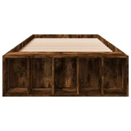 Berkfield Home Bed Frame without Mattress Smoked Oak 75x190 cm Small Single in Brown - thumbnail 4