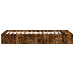 Berkfield Home Bed Frame without Mattress Smoked Oak 75x190 cm Small Single in Brown - thumbnail 5