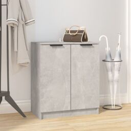 Berkfield Home Shoe Cabinet Concrete Grey 59x35x70 cm Engineered Wood - Size: 59 x 35 x 70 cm