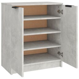 Berkfield Home Shoe Cabinet Concrete Grey 59x35x70 cm Engineered Wood - Size: 59 x 35 x 70 cm - thumbnail 5