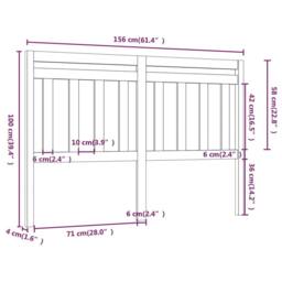 Berkfield Home Beautiful Bed Headboard 156x4x100 cm Solid Wood Pine in Natural - Size: 156 x 4 x 100 cm - thumbnail 5