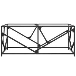 Berkfield Home Modern Coffee Table with Transparent Glass Top 98.5x50x41 cm Steel - thumbnail 4
