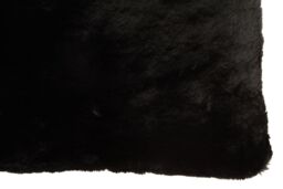 Orsina Rectangular Red Wine Faux Fur Cushion, Soft Feather Filled Decorative Cushion For Sofa & Bedroom in Black - thumbnail 5