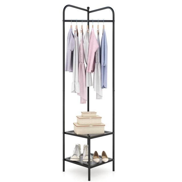 Costway Corner Coat Rack Freestanding Hall Tree Entryway Storage Organizer in Black - image 1