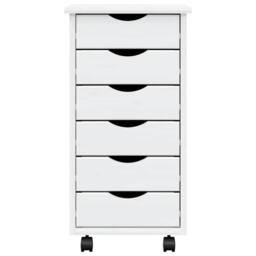 Berkfield Home Rolling Cabinet with Drawers MOSS White Solid Wood Pine - thumbnail 5