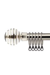 New Edge Blinds 16-19mm Geneva Extendable Durable Metal Curtain Pole Set in Silver - Size: 120 cm - 210 cm - thumbnail 1