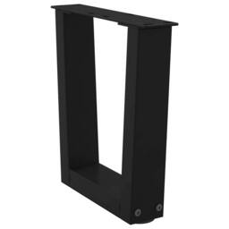 Berkfield Home Modern Dining Table Legs V-Shape 2 pcs Black 30x(30-31.3) cm Steel - thumbnail 4