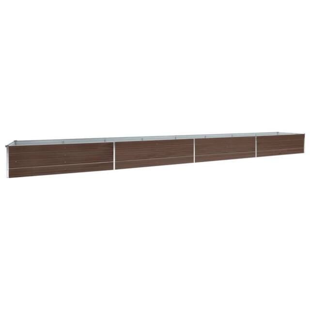 Berkfield Home Garden Raised Bed Galvanised Steel 600x80x45 cm Brown - Size: 600 x 80 x 45 cm - image 1