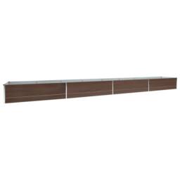 Berkfield Home Garden Raised Bed Galvanised Steel 600x80x45 cm Brown - Size: 600 x 80 x 45 cm