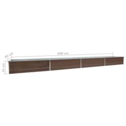 Berkfield Home Garden Raised Bed Galvanised Steel 600x80x45 cm Brown - Size: 600 x 80 x 45 cm - thumbnail 6