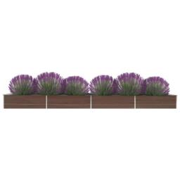 Berkfield Home Garden Raised Bed Galvanised Steel 600x80x45 cm Brown - Size: 600 x 80 x 45 cm - thumbnail 2