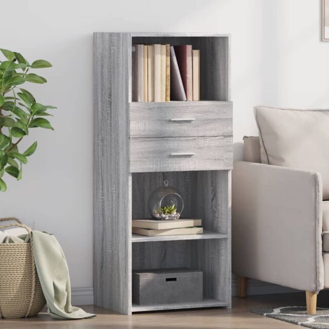 Berkfield Home Highboard Grey Sonoma 50x42.5x124 cm Engineered Wood - image 1