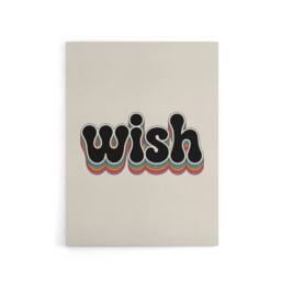 "Artery8 Wish Colourful Retro Rainbow Font Typography Canvas Wall Art Print in Beige - Size: W24"" x H32""" - thumbnail 1