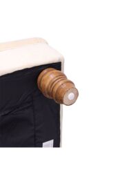 Living and Home Beige Buttoned Velvet Rectangular Ottoman Footstool with Gourd-shaped Legs - thumbnail 5