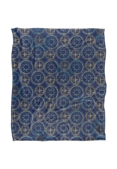 JQ Licensing Jl-Jp Compass Pattern 3 Silky Touch Super Soft Throw Blanket 152 X 127 cm in White - image 1