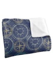 JQ Licensing Jl-Jp Compass Pattern 3 Silky Touch Super Soft Throw Blanket 152 X 127 cm in White - thumbnail 3