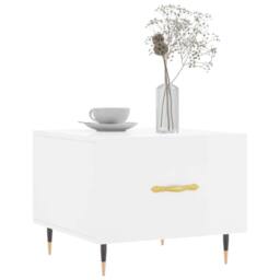 Berkfield Home Decorative Coffee Table High Gloss White 50x50x40 cm Engineered Wood - Size: 50 x 50 x 40 cm - thumbnail 1