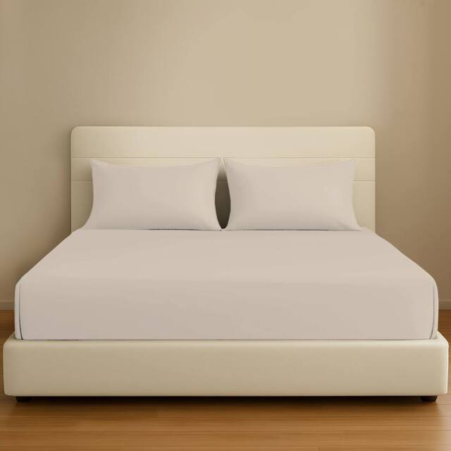 Pamposh 35cm Extra Deep Cotton Sateen Fitted Sheet - Soft & Smooth in Taupe - Size: Standard Pillow Case - image 1