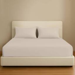 Pamposh 35cm Extra Deep Cotton Sateen Fitted Sheet - Soft & Smooth in Taupe - Size: Standard Pillow Case - thumbnail 1