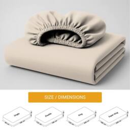 Pamposh 35cm Extra Deep Cotton Sateen Fitted Sheet - Soft & Smooth in Taupe - Size: Standard Pillow Case - thumbnail 8