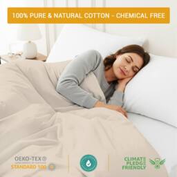 Pamposh 35cm Extra Deep Cotton Sateen Fitted Sheet - Soft & Smooth in Taupe - Size: Standard Pillow Case - thumbnail 5