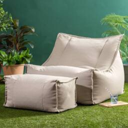 icon Alto Bean Bag Armchair & Footstool, Olefin in Stone - thumbnail 1