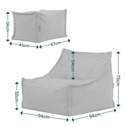 icon Alto Bean Bag Armchair & Footstool, Olefin in Stone - thumbnail 9