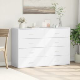 Berkfield Home Sideboards 2 pcs White 60x39x80 cm Engineered Wood - Size: 60 x 39 x 80 cm - thumbnail 3
