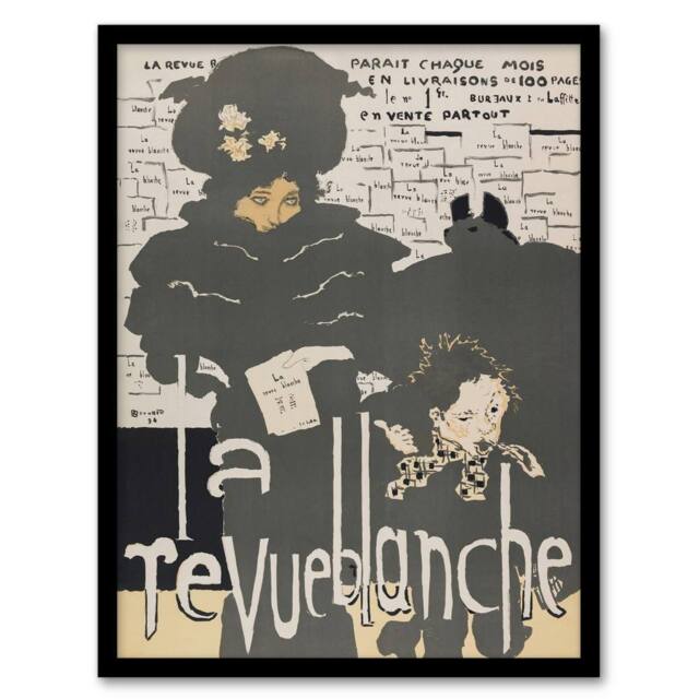Artery8 Poster for the Revue Blanche Journal Bonnard Framed Wall Art Print in Grey - Size: A3 - image 1