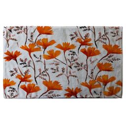 Benjamin Tate Design Flowers In Autumn Colours Soft Bath Towel in Orange