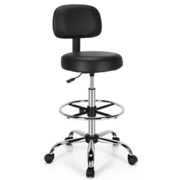 Kelvenix Ergonomic Drafting Chair Faux Leather in Black