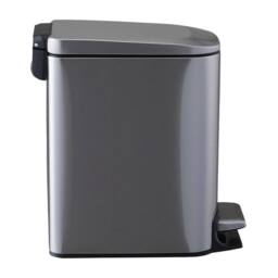EONLION 6L- Sandstone Foot Pedal Dustbin Bedroom Kitchen Narrow Rubbish in Silver - Size: 30 cm - thumbnail 3