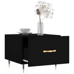 Berkfield Home Coffee Table Black 50x50x40 cm Engineered Wood - Size: 50 x 50 x 40 cm - thumbnail 4