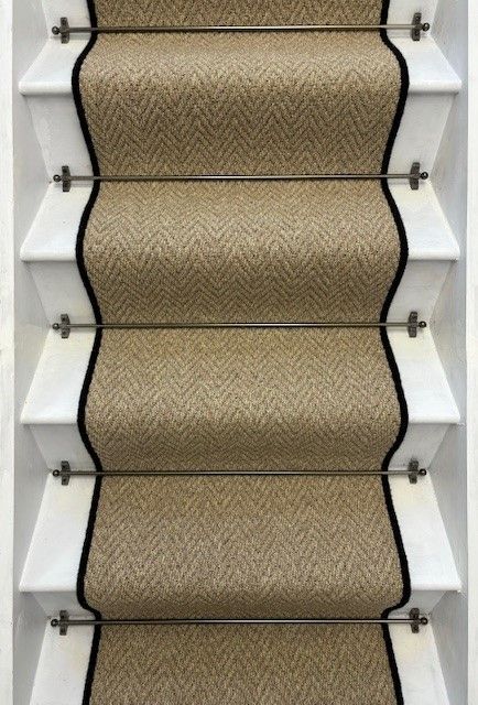 RainbowHome Andes Beige Stair Runner With 100% Pure Wool Edge - Size: 65 cm x 700 cm - image 1