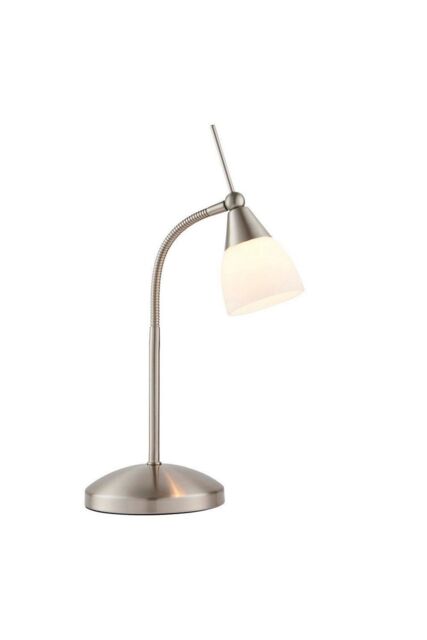 Netlighting Range Table Lamp Satin Chrome White Glass G9 in Grey - image 1