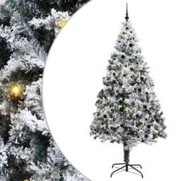 Berkfield Home Artificial Christmas Tree with 300 LEDs with Stand Green 240 cm - thumbnail 2